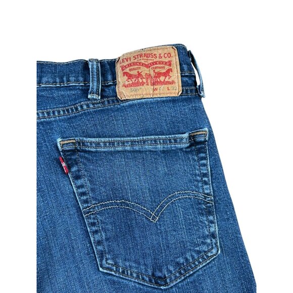 Levi's 505 Blue Denim Jeans Straight Leg Classic Men's Sz 40 X 32 Zip Fly - Picture 7 of 7